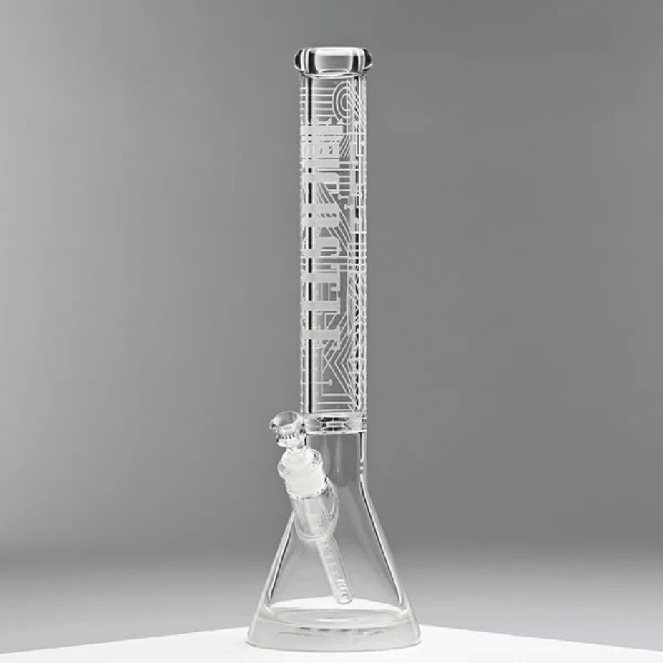 Castle Glass 9mm Engraved Circuit Beaker Bong 18" 9mm Steinbach Vape SuperStore and Bong Shop Manitoba Canada