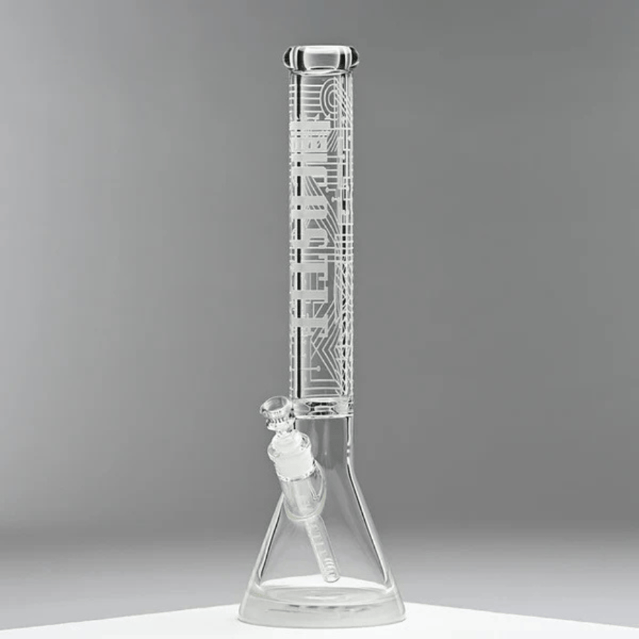 Castle Glass 9mm Engraved Circuit Beaker Bong 18" 9mm Steinbach Vape SuperStore and Bong Shop Manitoba Canada