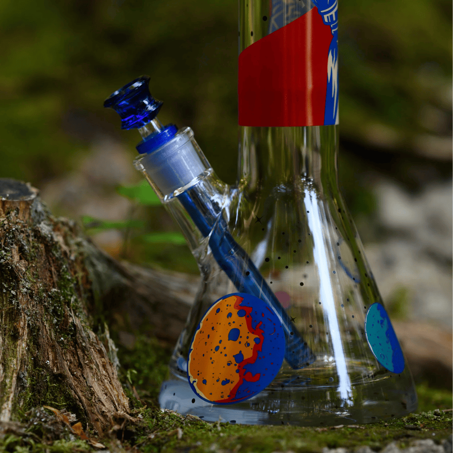 Castle Glass 9mm Interstellar Beaker Bong 16" Blue Steinbach Vape SuperStore and Bong Shop Manitoba Canada