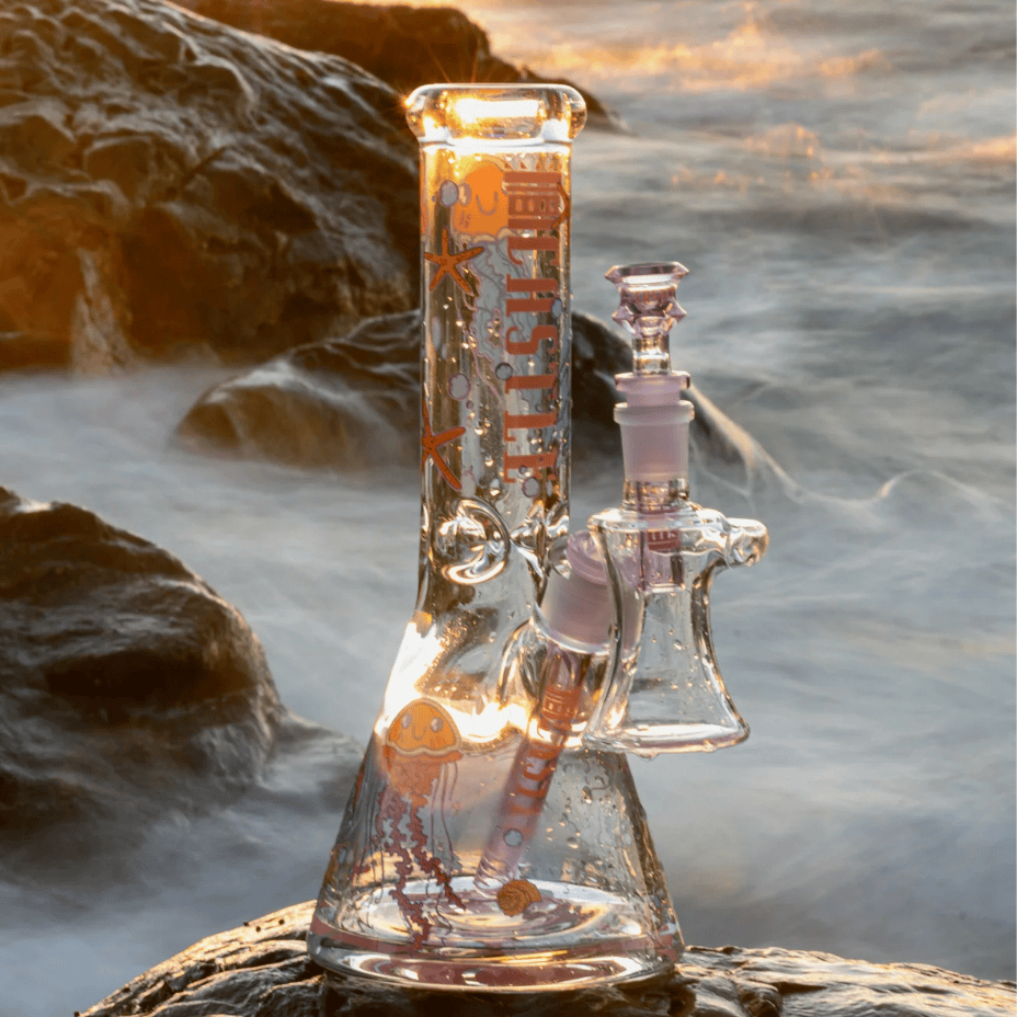 Castle Glass 9mm Jelly Fish Beaker Bong 12" Steinbach Vape SuperStore and Bong Shop Manitoba Canada