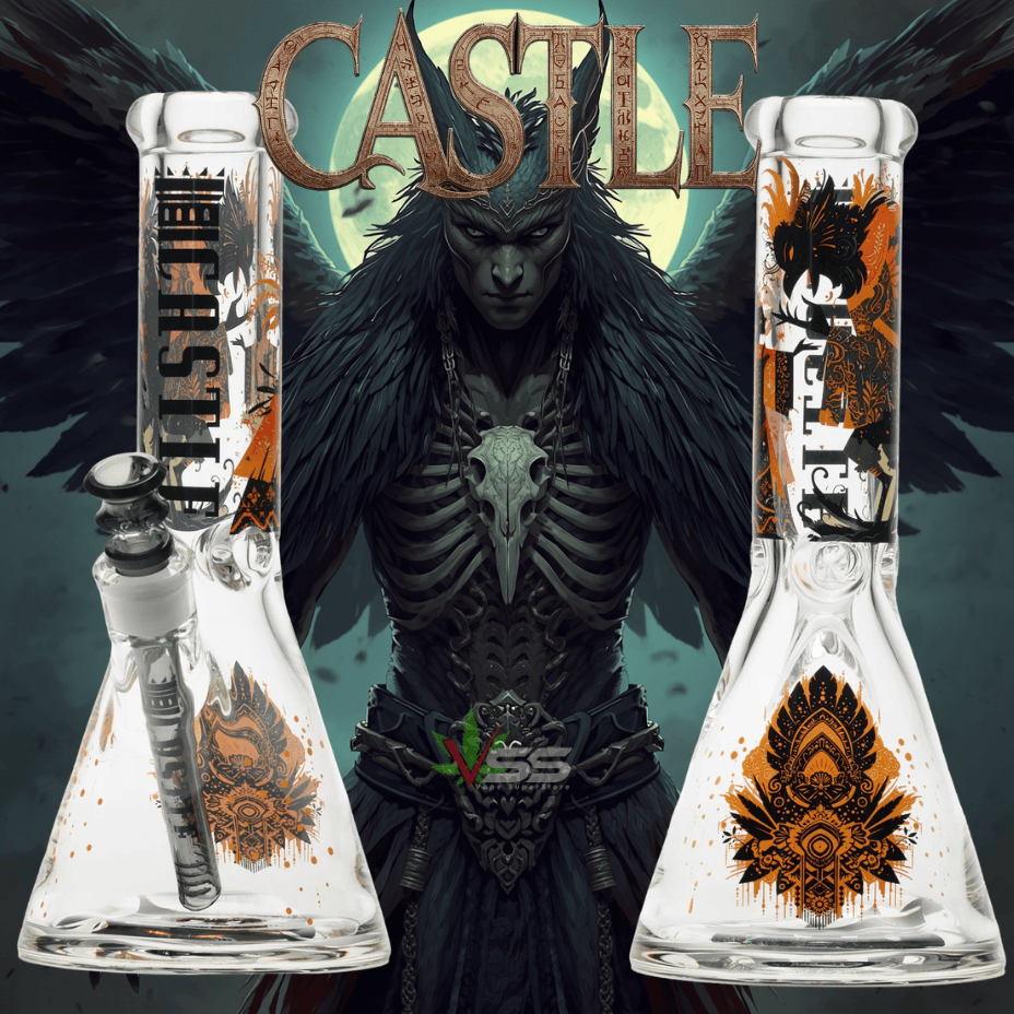Castle Glass 9mm Prophecy Beaker Bong 12" Beaker Steinbach Vape SuperStore and Bong Shop Manitoba Canada