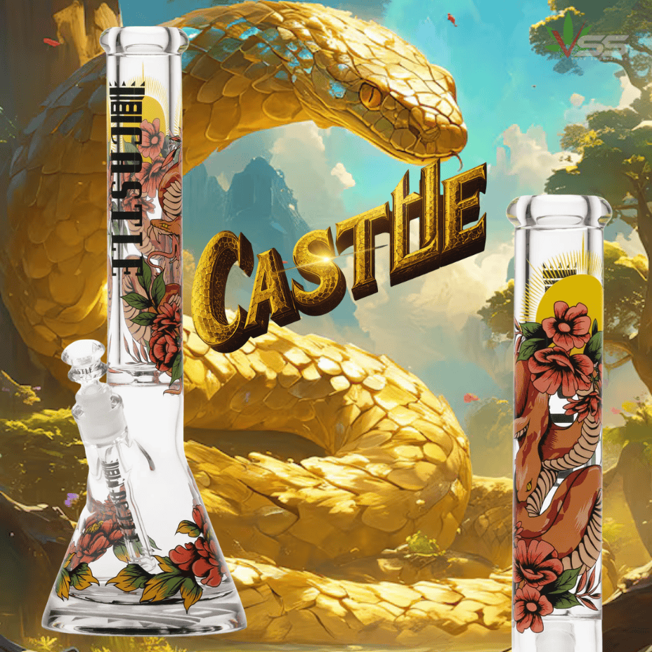 Castle Glass 9mm Serpent Beaker Bong 16" Beaker Steinbach Vape SuperStore and Bong Shop Manitoba Canada