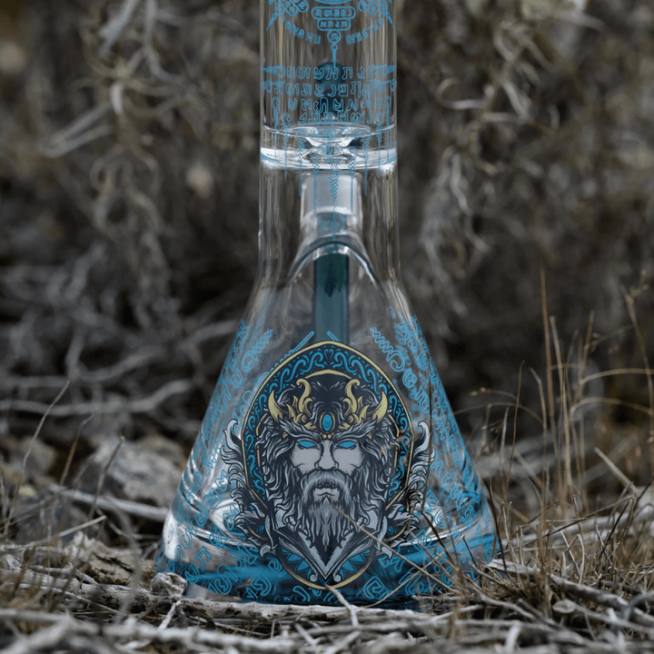 Castle Glass 9mm Viking Beaker Bong 18" Ice Blue Steinbach Vape SuperStore and Bong Shop Manitoba Canada