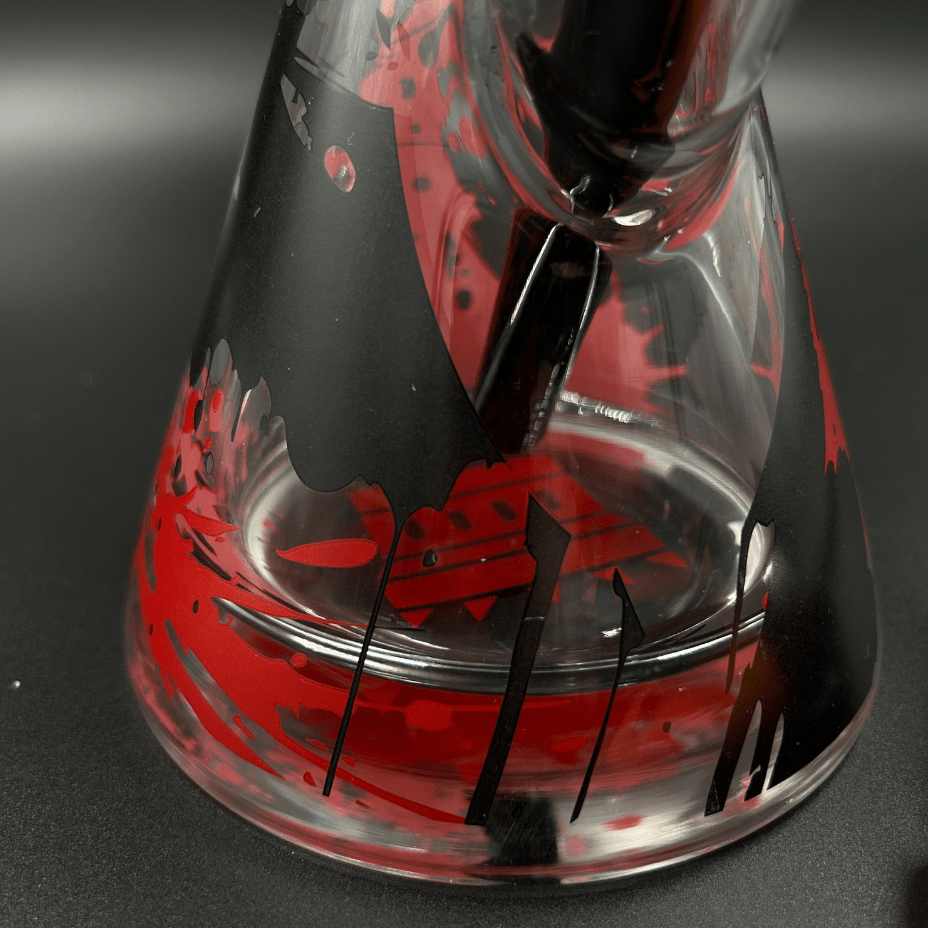 Castle Glasswork 9mm Dark Entity Raven Beaker-13.5" Steinbach Vape SuperStore and Bong Shop Manitoba Canada