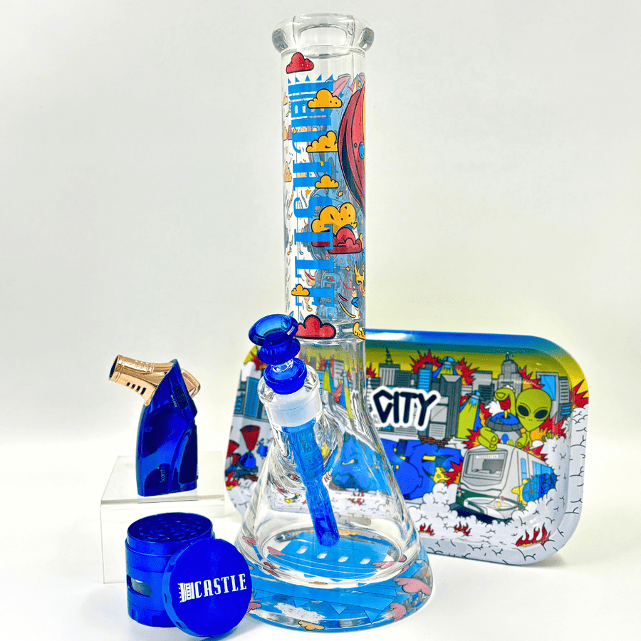 Castle Glassworks 15mm Robot Beaker 14" 14 in / 15mm Base/ 9mm Tube Steinbach Vape SuperStore and Bong Shop Manitoba Canada