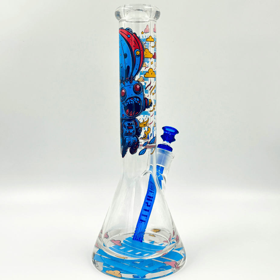 Castle Glassworks 15mm Robot Beaker 14" 14 in / 15mm Base/ 9mm Tube Steinbach Vape SuperStore and Bong Shop Manitoba Canada