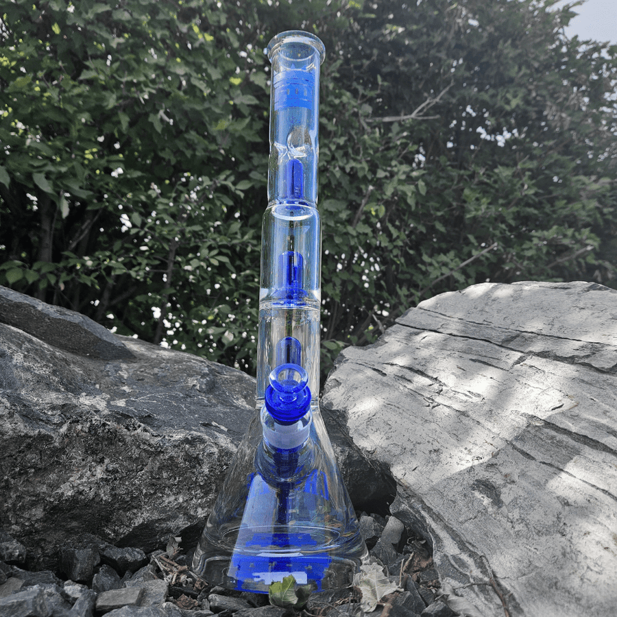 Castle Glassworks 17" Double Showerhead Beaker Steinbach Vape SuperStore and Bong Shop Manitoba Canada