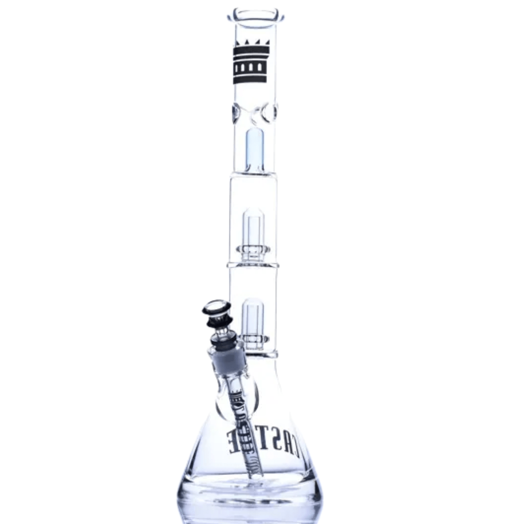 Castle Glassworks 17" Double Showerhead Beaker Steinbach Vape SuperStore and Bong Shop Manitoba Canada