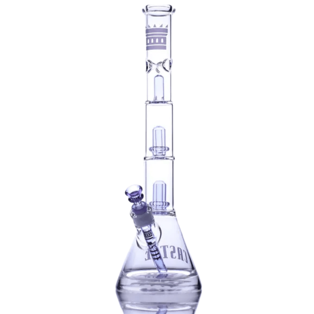 Castle Glassworks 17" Double Showerhead Beaker Steinbach Vape SuperStore and Bong Shop Manitoba Canada