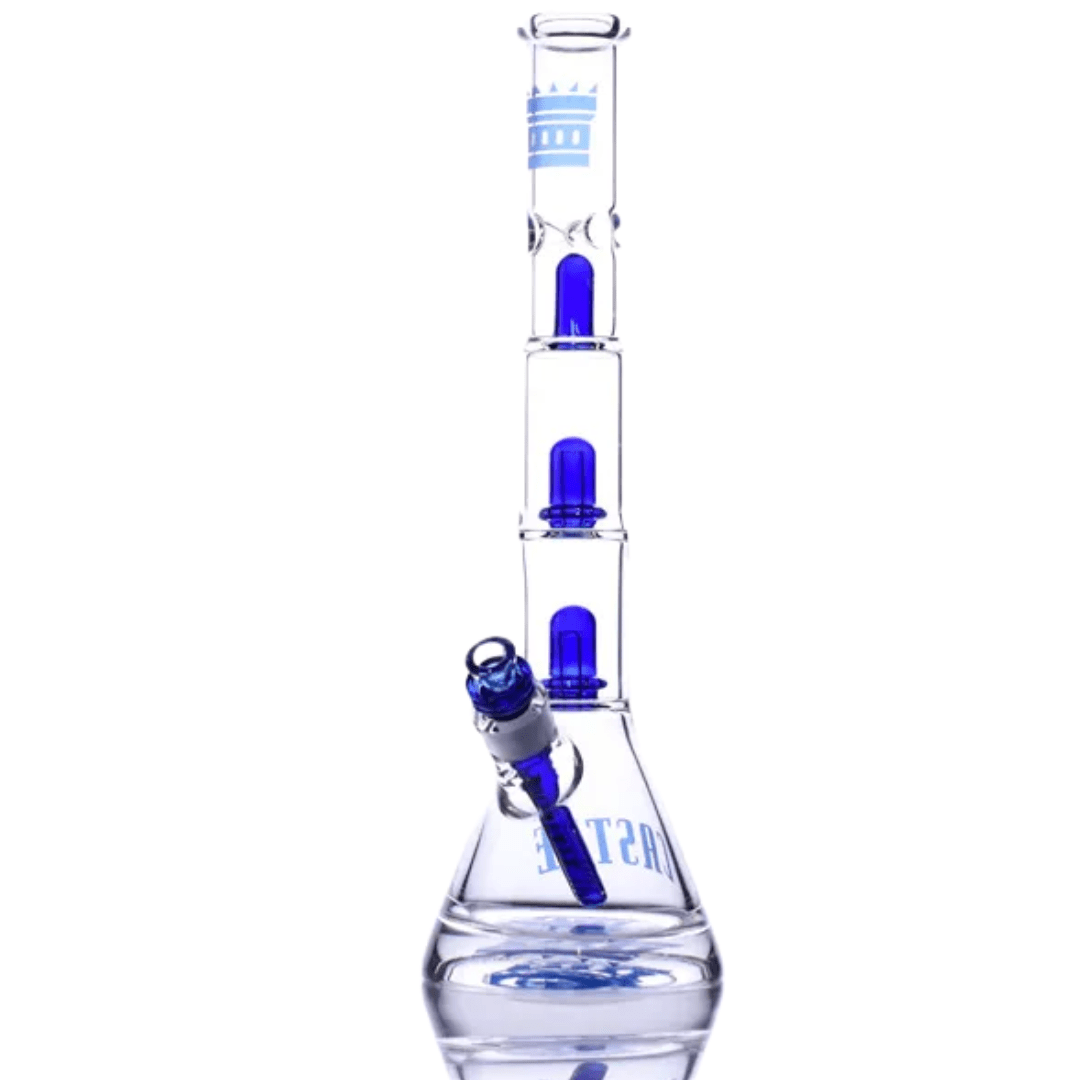 Castle Glassworks 17" Double Showerhead Beaker Steinbach Vape SuperStore and Bong Shop Manitoba Canada