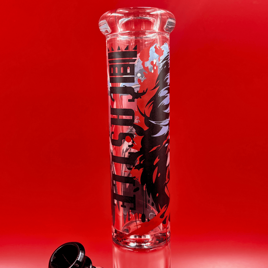 Castle Glassworks 9mm Dark Entity Raven Beaker-13.5" Steinbach Vape SuperStore and Bong Shop Manitoba Canada