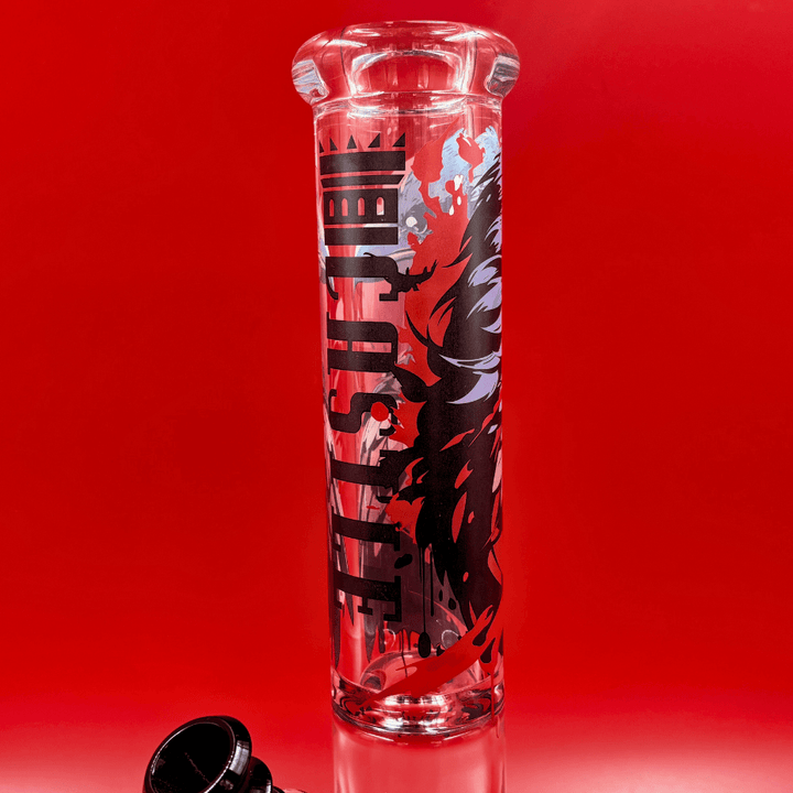 Castle Glassworks 9mm Dark Entity Raven Beaker-13.5" Steinbach Vape SuperStore and Bong Shop Manitoba Canada
