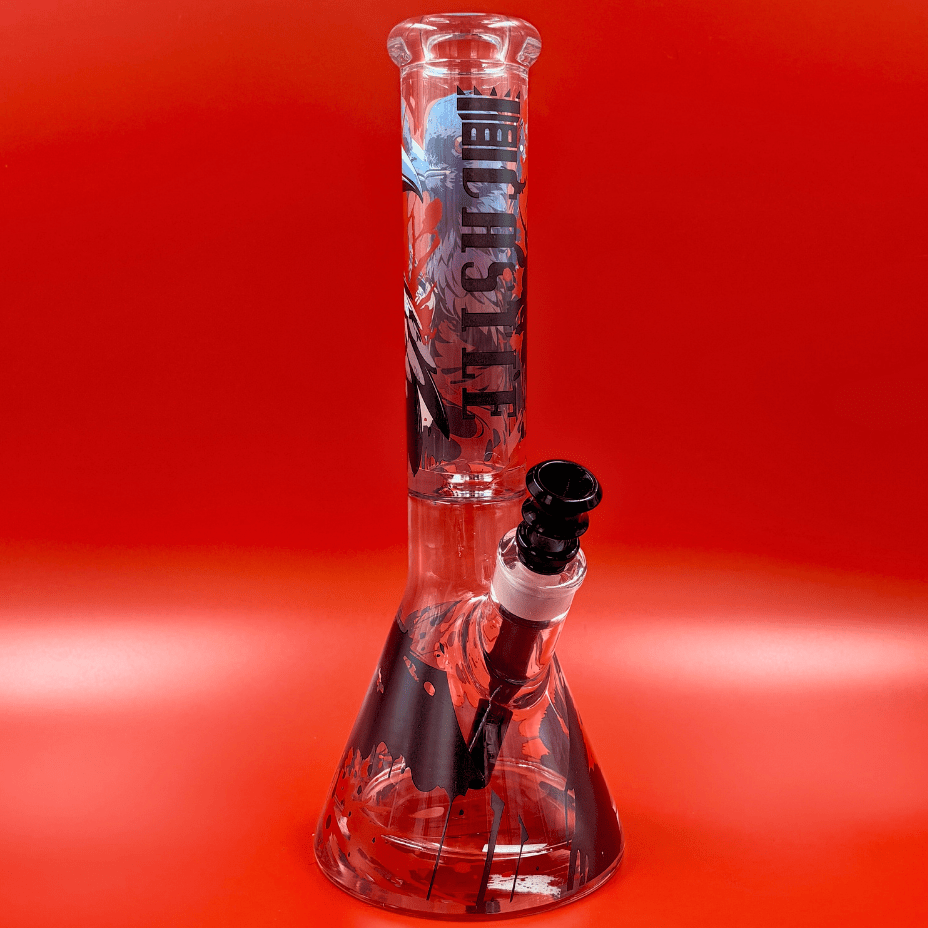 Castle Glassworks 9mm Dark Entity Raven Beaker-13.5" Steinbach Vape SuperStore and Bong Shop Manitoba Canada