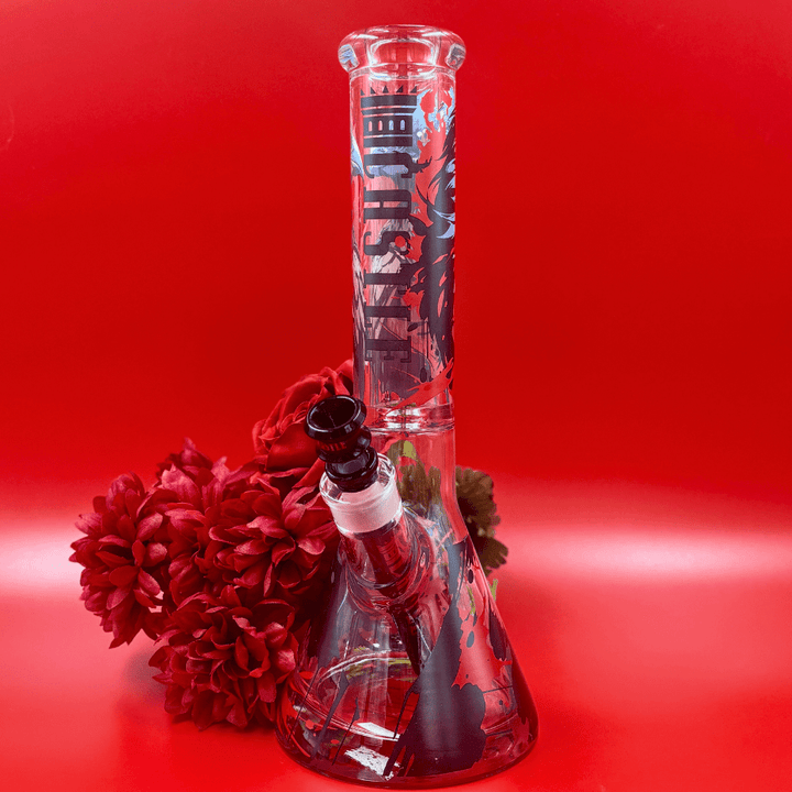 Castle Glassworks 9mm Dark Entity Raven Beaker-13.5" Steinbach Vape SuperStore and Bong Shop Manitoba Canada