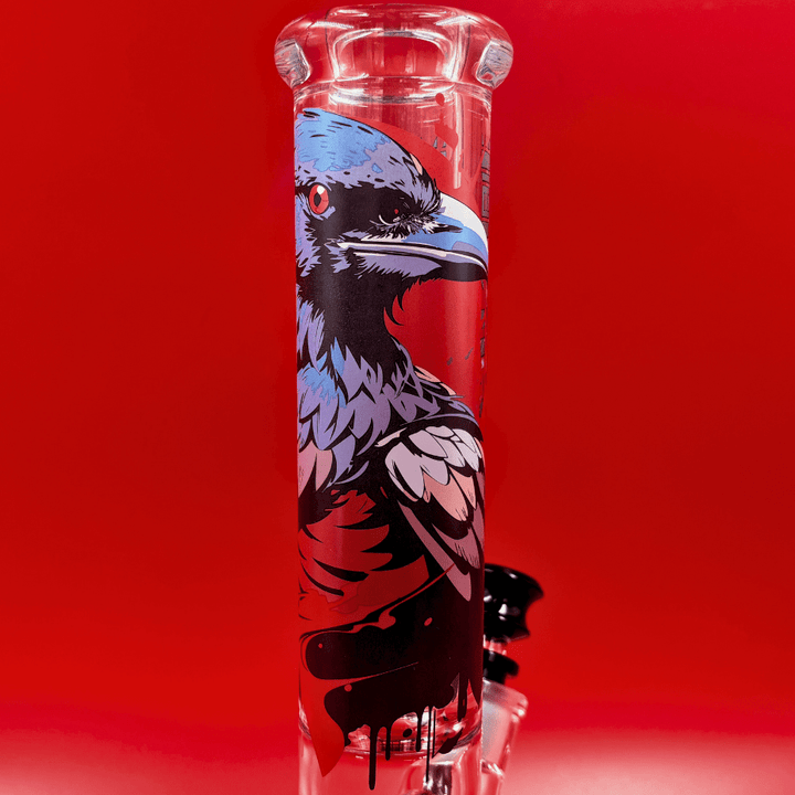 Castle Glassworks 9mm Dark Entity Raven Beaker-13.5" Steinbach Vape SuperStore and Bong Shop Manitoba Canada