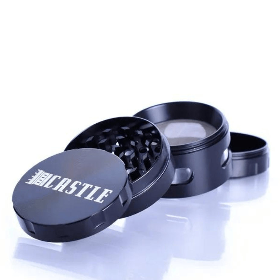 Castle Glassworks Metal Grinder 2.4" w/Window-4pcs 2.4" / Black Steinbach Vape SuperStore and Bong Shop Manitoba Canada