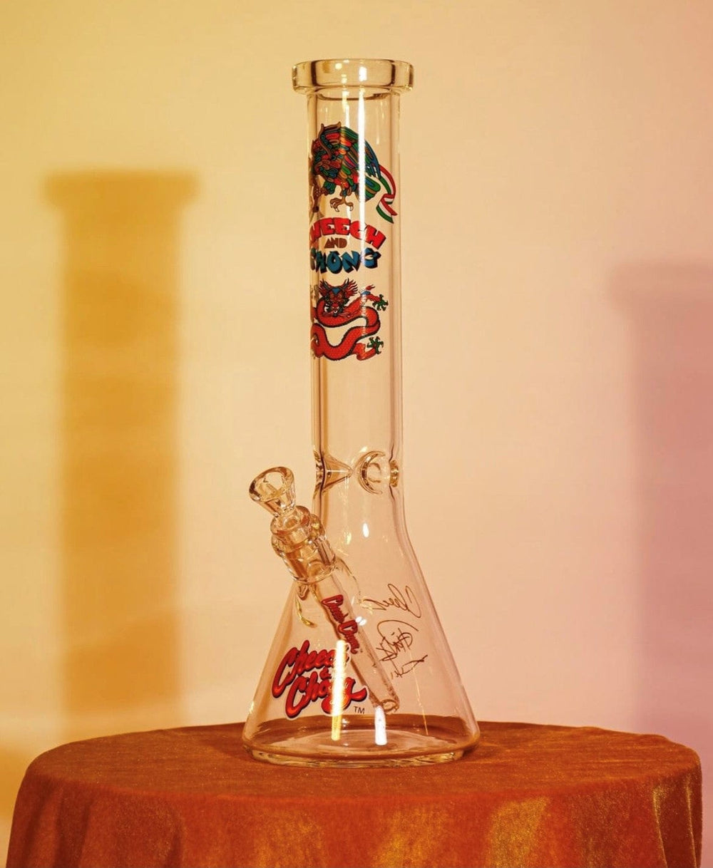 Cheech & Chong Glass Acapulco Gold Beaker Tube w/Iconic Artwork 15" Steinbach Vape SuperStore and Bong Shop Manitoba Canada