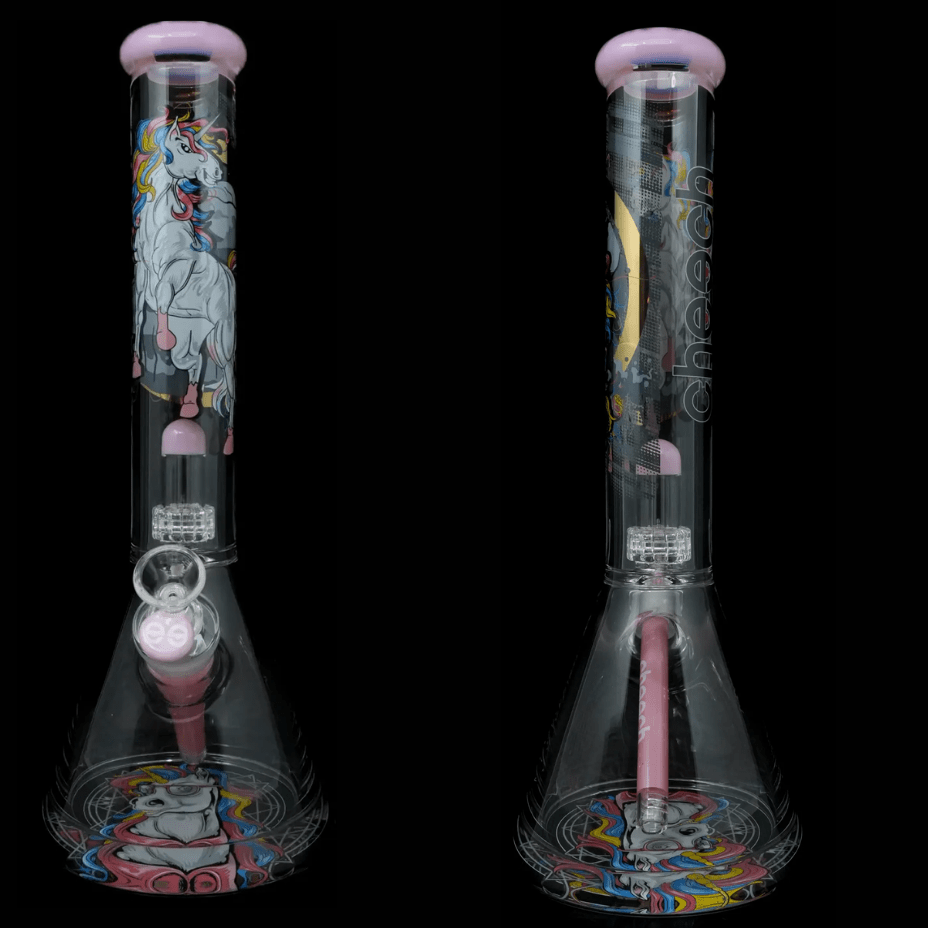 Cheech Glass 12mm Unicorn Decal Beaker w/15mm Base (4LBS) Steinbach Vape SuperStore and Bong Shop Manitoba Canada