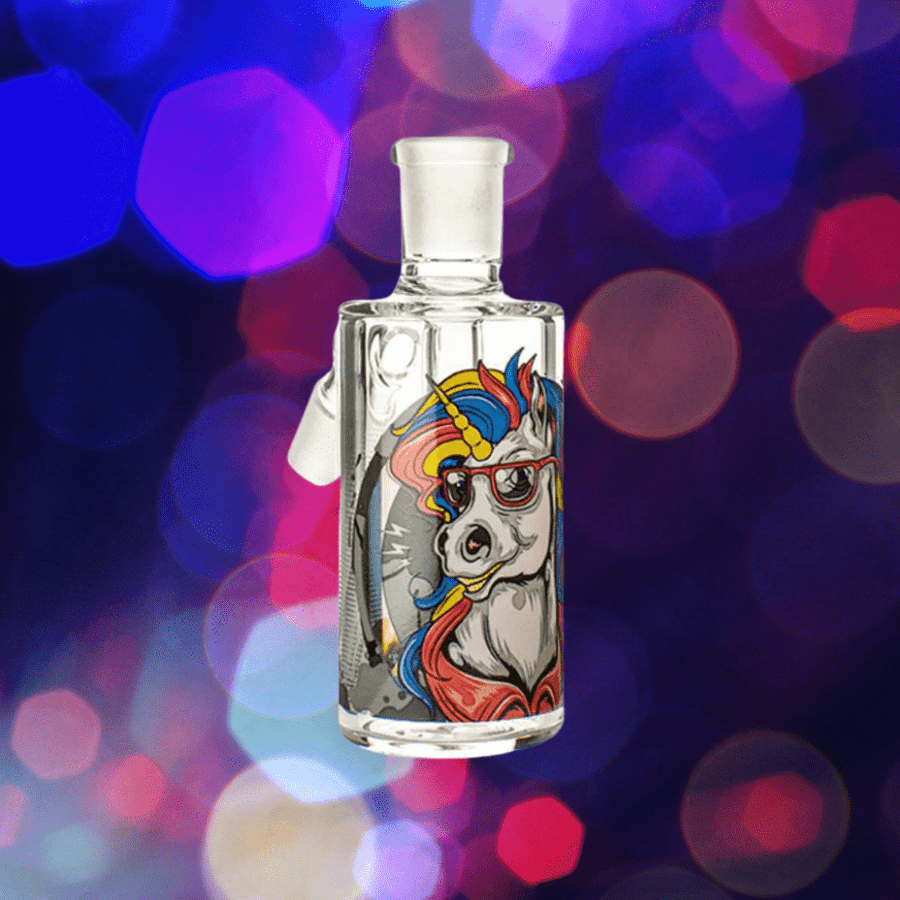 Cheech Glass 14mm 45° Decal Ash Catcher Unicorn Steinbach Vape SuperStore and Bong Shop Manitoba Canada