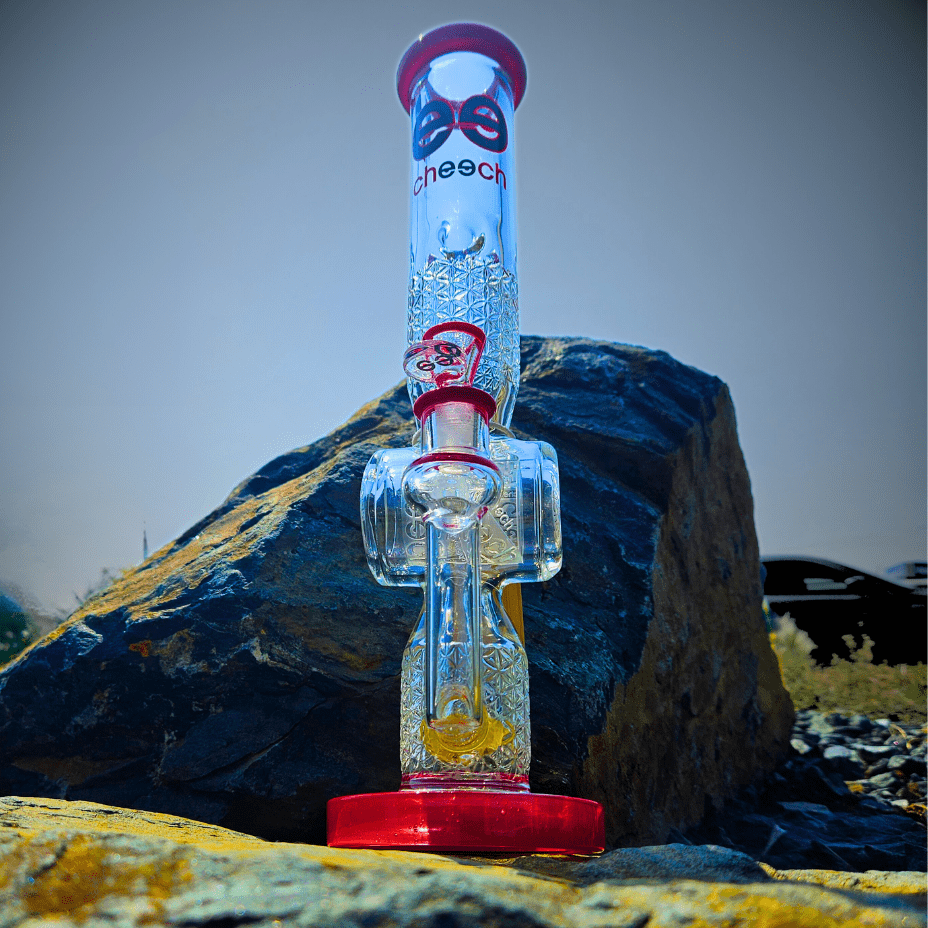 Cheech Glass 7mm Etched Straight Tube 16" Steinbach Vape SuperStore and Bong Shop Manitoba Canada