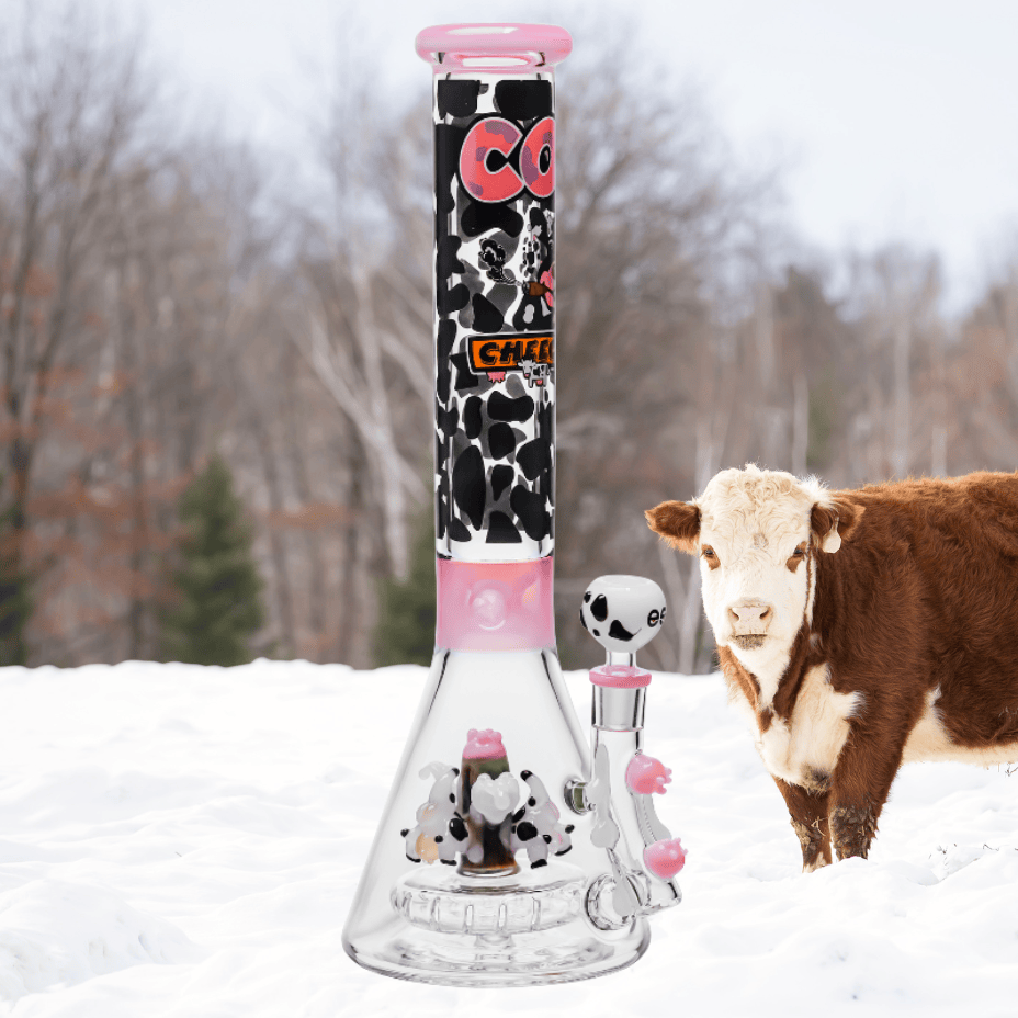 Cheech Glass 7mm Milky Cowabong w/UFO Perc 16" Steinbach Vape SuperStore and Bong Shop Manitoba Canada