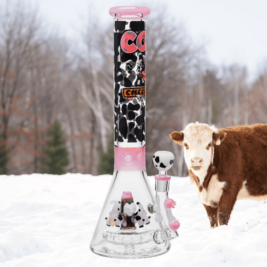 Cheech Glass 7mm Milky Cowabong w/UFO Perc 16" Steinbach Vape SuperStore and Bong Shop Manitoba Canada