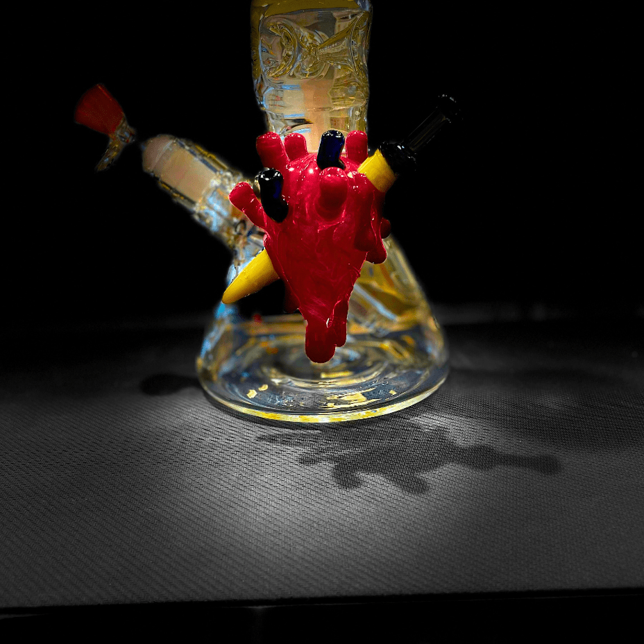 Cheech Glass 7mm Pierce Your Heart Beaker 15" Steinbach Vape SuperStore and Bong Shop Manitoba Canada