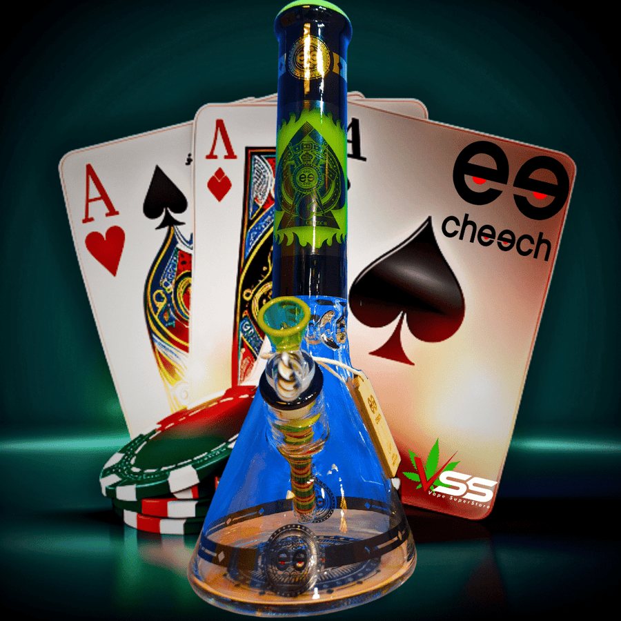 Cheech Glass 7mm Protect the Crest Beaker 14" Milky Green Steinbach Vape SuperStore and Bong Shop Manitoba Canada