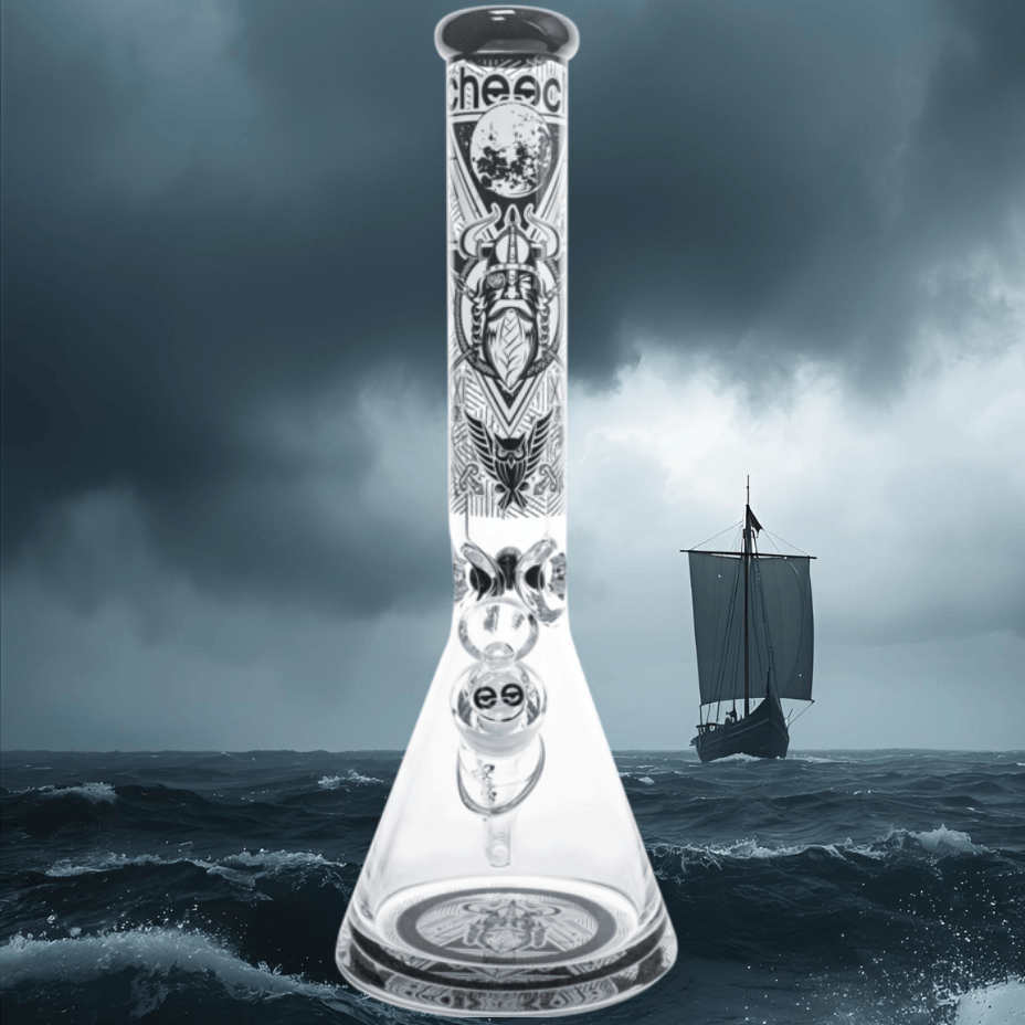 Cheech Glass 9mm Viking Beaker Bong w/12mm Base 16" Grey Silk Steinbach Vape SuperStore and Bong Shop Manitoba Canada