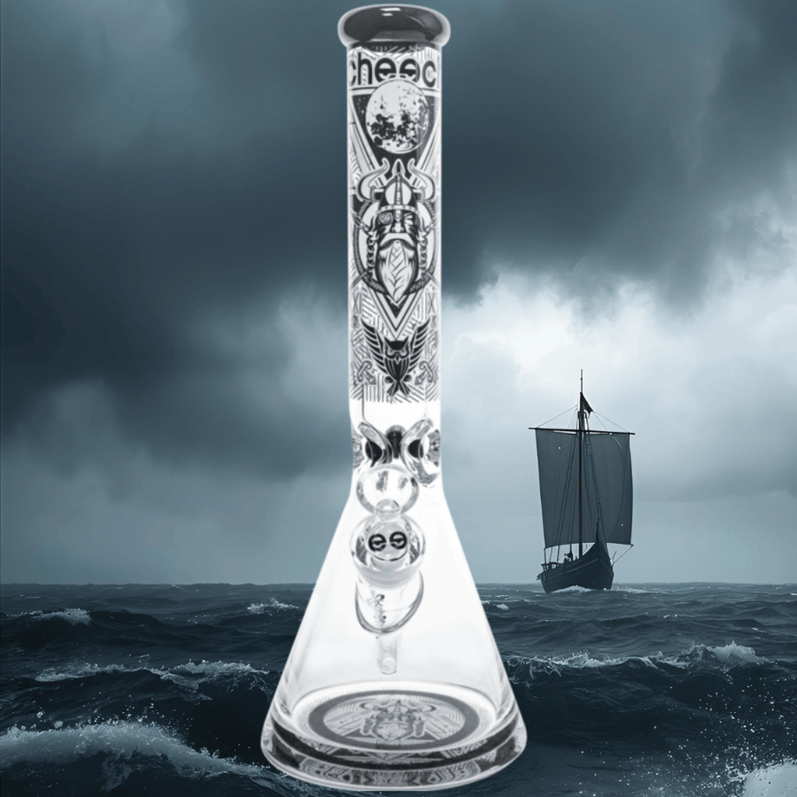 Cheech Glass 9mm Viking Beaker Bong w/12mm Base 16" Grey Silk Steinbach Vape SuperStore and Bong Shop Manitoba Canada