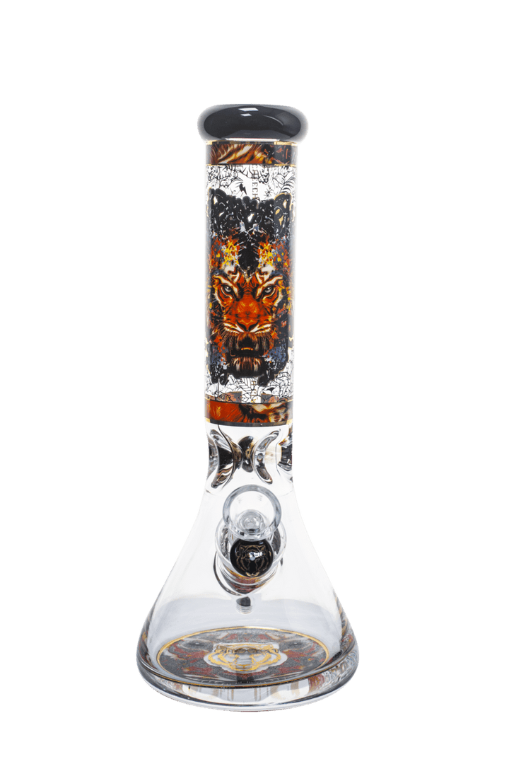 Cheech Glass w/ 12mm Base Tiger Decal Beaker 13" Steinbach Vape SuperStore and Bong Shop Manitoba Canada
