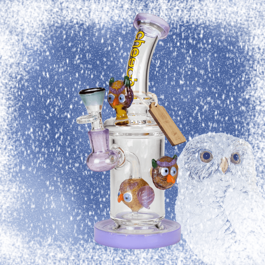 Cheech Glass Wise Owl 10" Straight Tube Steinbach Vape SuperStore and Bong Shop Manitoba Canada