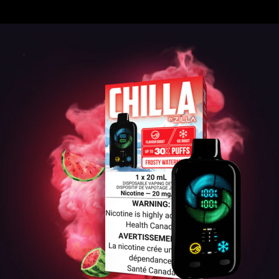 Chillin by Zilla 30k Disposable Vape-Frosty Watermelon Vapexcape Vape and Bong Shop Regina Saskatchewan