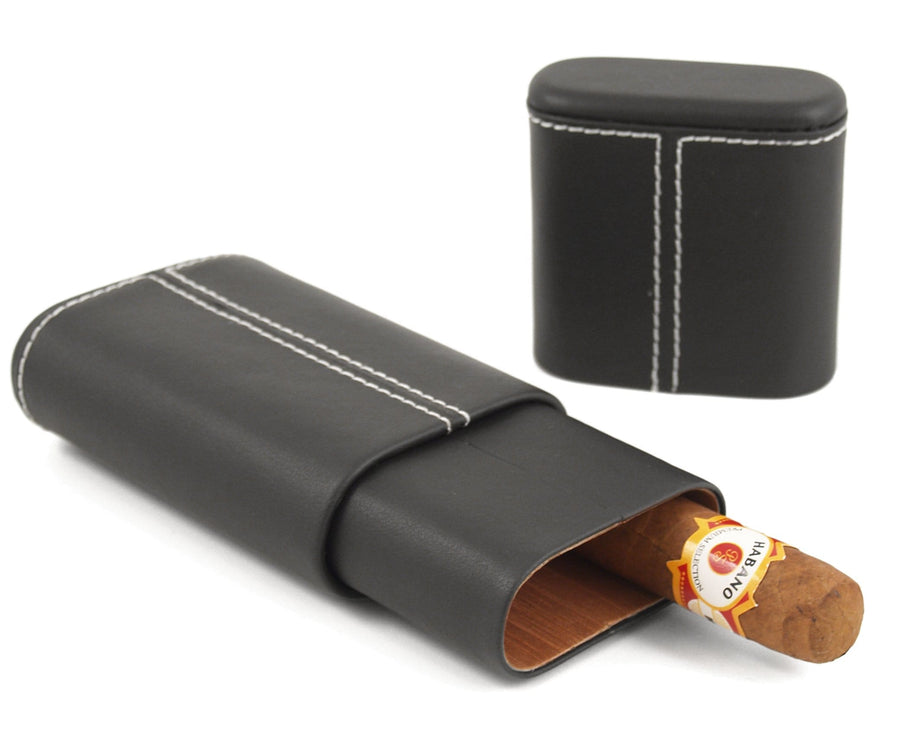 Cigar Case Cedar Lined Black Steinbach Vape SuperStore and Bong Shop Manitoba Canada