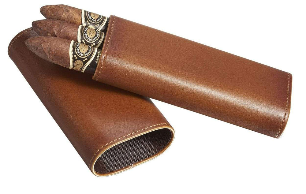 Cigar Extra Cigar Case Cedar Lined Brown Cigar Case Cedar Lined-Steinbach Vape & Bong