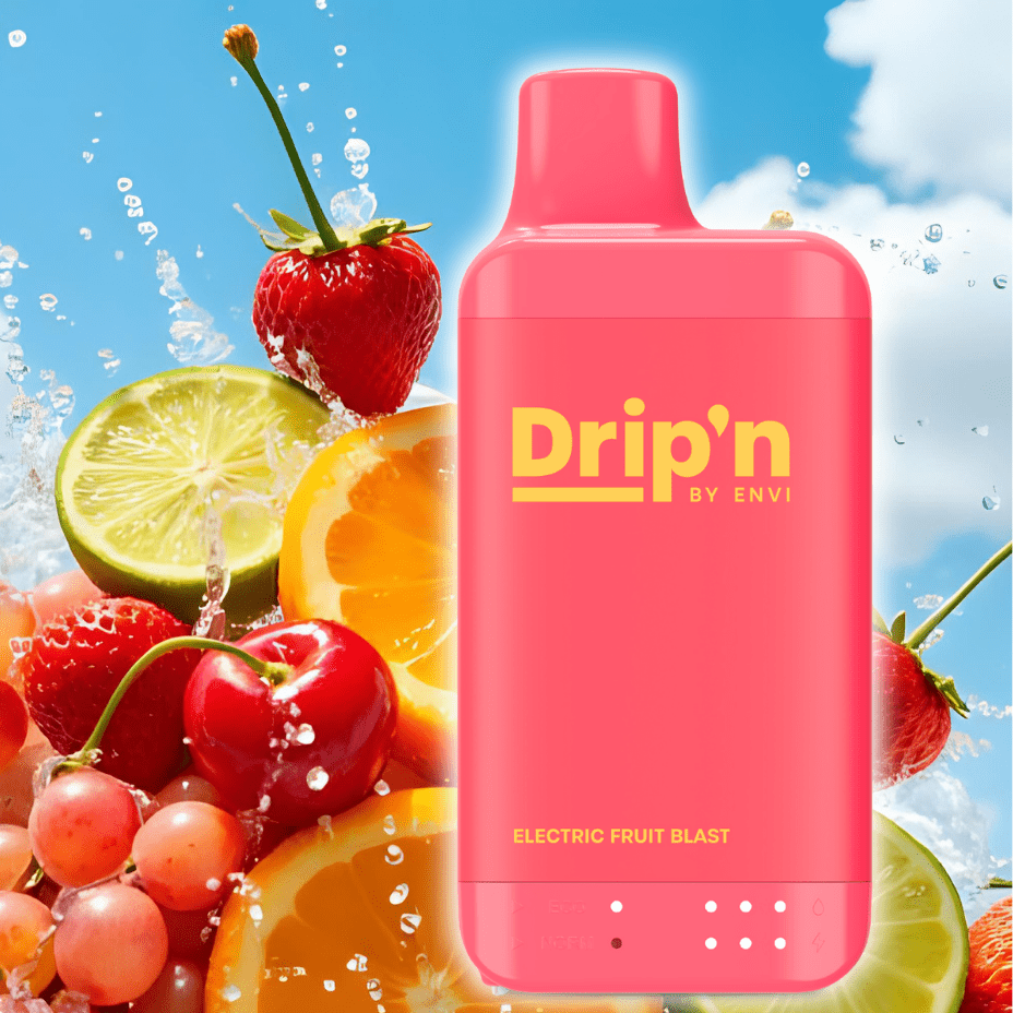 Drip'n by Envi 16K Disposable Vape - Electric Fruit Blast 8mL / 16000 Puffs / 20mg Steinbach Vape SuperStore and Bong Shop Manitoba Canada