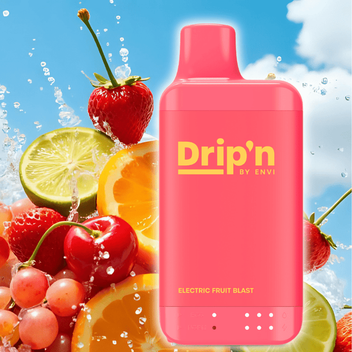 Drip'n by Envi 16K Disposable Vape - Electric Fruit Blast 8mL / 16000 Puffs / 20mg Steinbach Vape SuperStore and Bong Shop Manitoba Canada