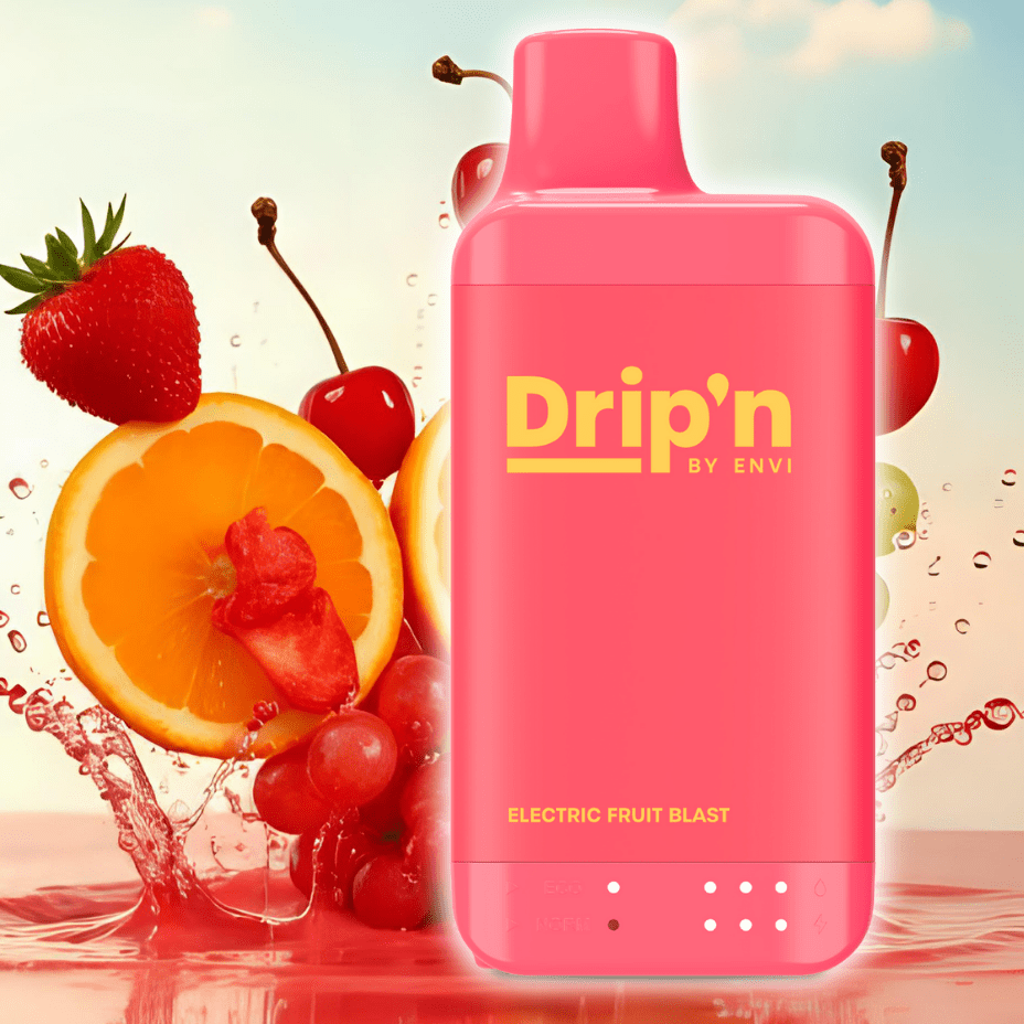 Drip'n by Envi 16K Disposable Vape - Electric Fruit Blast 8mL / 16000 Puffs / 20mg Steinbach Vape SuperStore and Bong Shop Manitoba Canada