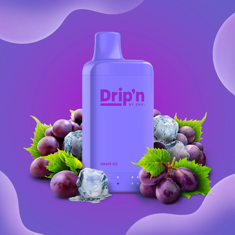Drip'n by Envi 16K Disposable Vape - Grape Ice 8mL / 16000 Puffs / 20mg Manitoba Vape SuperStore and Bong Shop