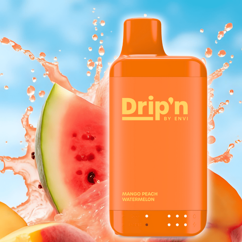 Drip'n by Envi 16K Disposable Vape - Mango Peach Watermelon 8mL / 16000 Puffs / 20mg Steinbach Vape SuperStore and Bong Shop Manitoba Canada