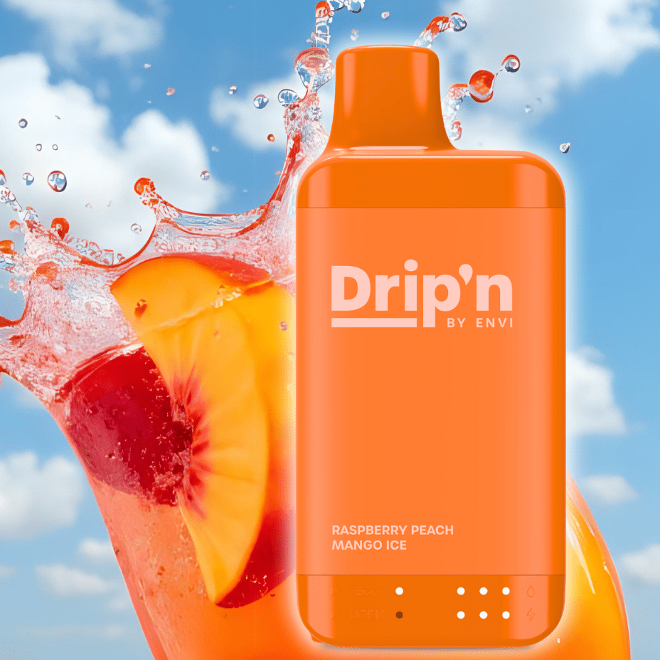 Drip'n by Envi 16K Disposable Vape - Raspberry Peach Mango Ice 8mL / 16000 Puffs / 20mg Steinbach Vape SuperStore and Bong Shop Manitoba Canada