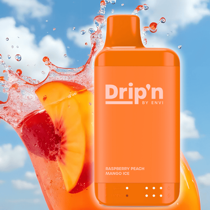 Drip'n by Envi 16K Disposable Vape - Raspberry Peach Mango Ice 8mL / 16000 Puffs / 20mg Steinbach Vape SuperStore and Bong Shop Manitoba Canada