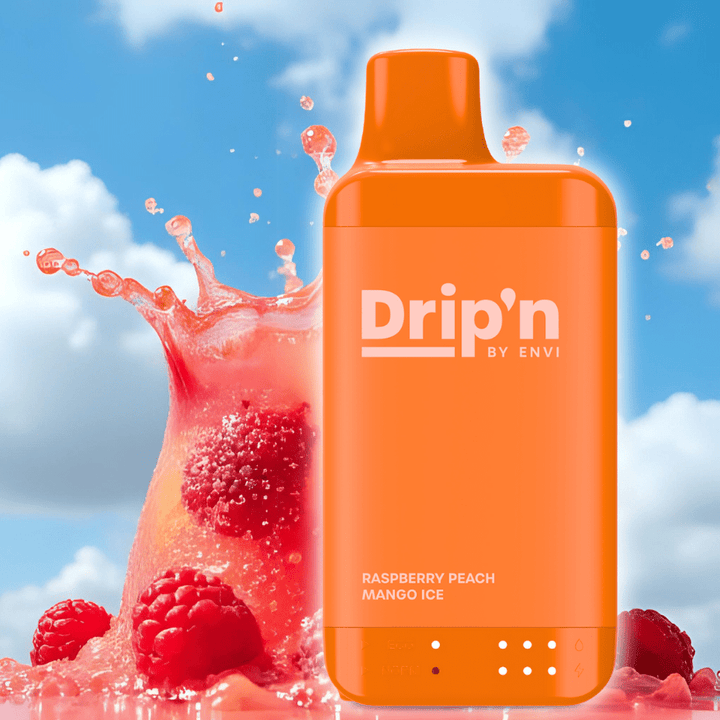 Drip'n by Envi 16K Disposable Vape - Raspberry Peach Mango Ice 8mL / 16000 Puffs / 20mg Steinbach Vape SuperStore and Bong Shop Manitoba Canada