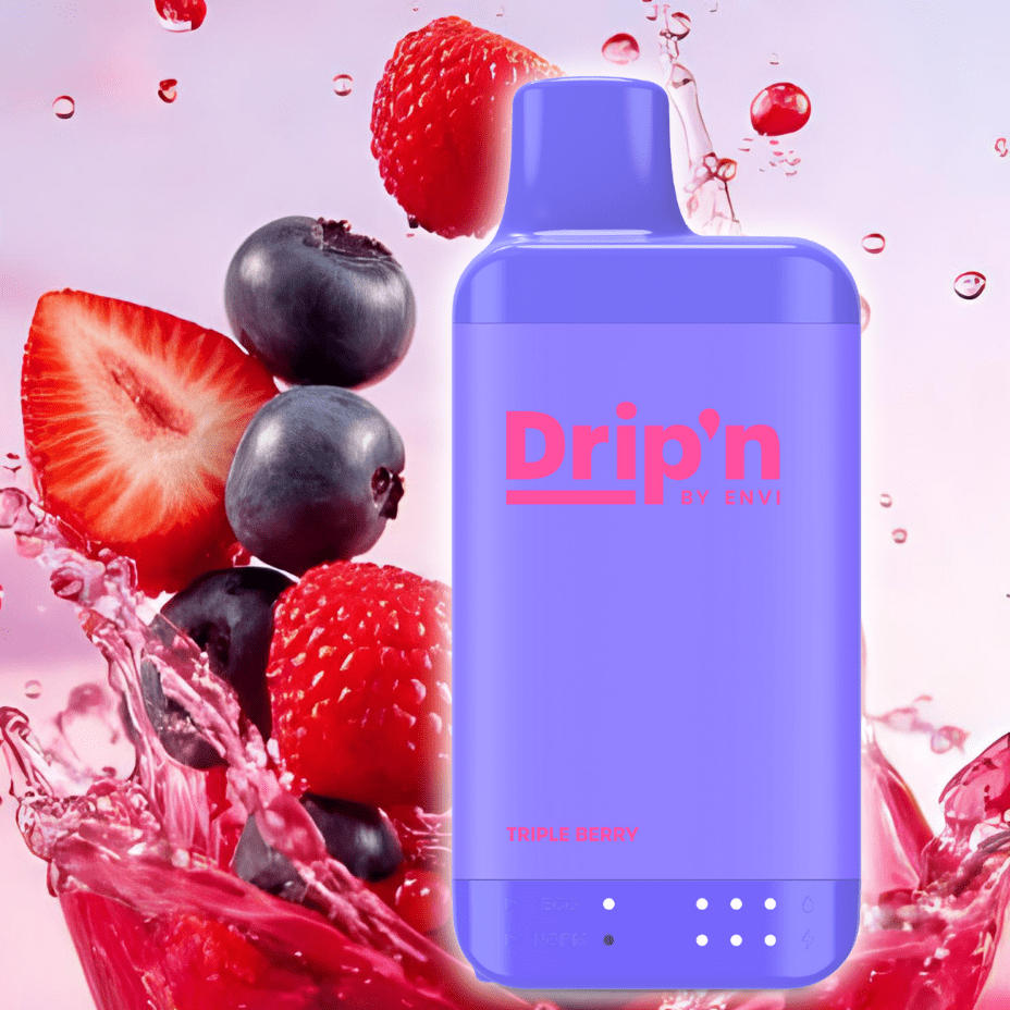 Drip'n by Envi 16K Disposable Vape - Triple Berry 8mL / 16000 Puffs / 20mg Steinbach Vape SuperStore and Bong Shop Manitoba Canada