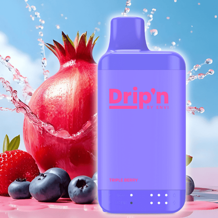 Drip'n by Envi 16K Disposable Vape - Triple Berry 8mL / 16000 Puffs / 20mg Steinbach Vape SuperStore and Bong Shop Manitoba Canada