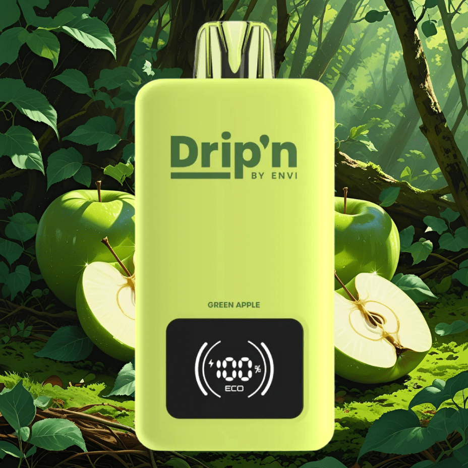 Drip'n by Envi 70K Disposable Vape - Green Apple Manitoba Vape SuperStore and Bong Shop