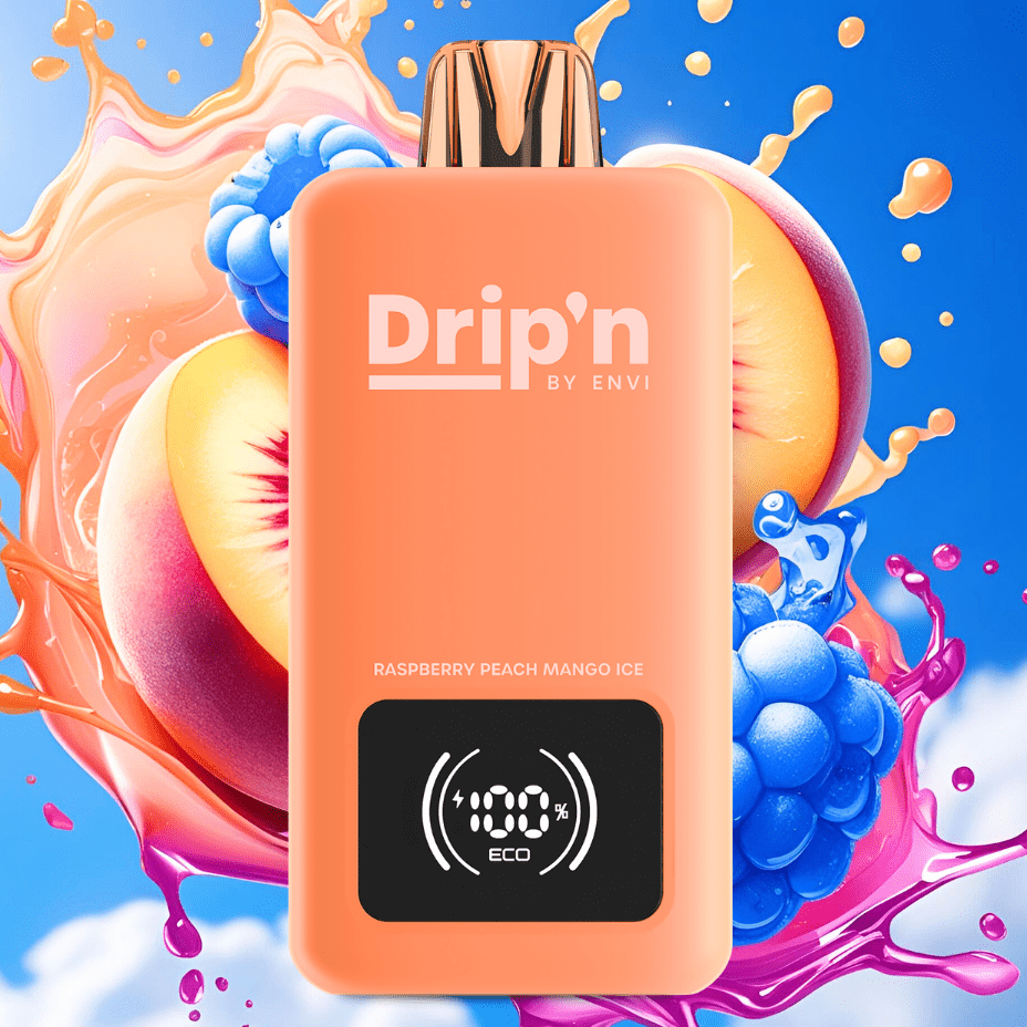 Drip'n by Envi 70K Disposable Vape - Peach Blue Razz Ice 26mL / 70000 Puffs / 20mg Manitoba Vape SuperStore and Bong Shop