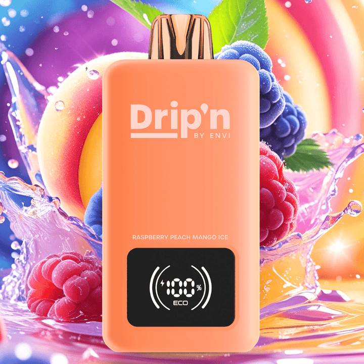 Drip'n by Envi 70K Disposable Vape - Peach Blue Razz Ice 26mL / 70000 Puffs / 20mg Steinbach Vape SuperStore and Bong Shop Manitoba Canada