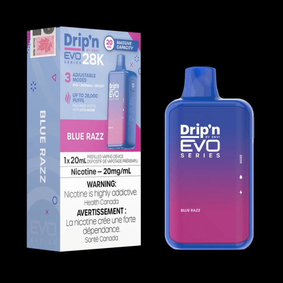 Drip'n by Envi EVO 28k Disposable Vape-Blue Razz 28000 Puffs / 20mg Steinbach Vape SuperStore and Bong Shop Manitoba Canada