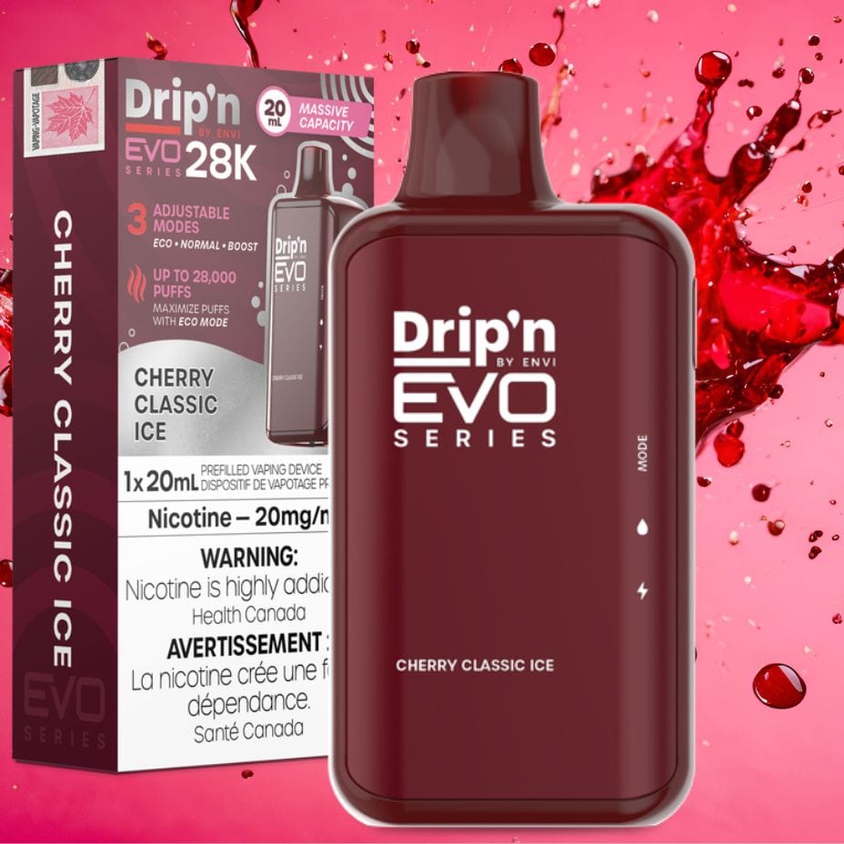 Drip'n by Envi EVO 28k Disposable Vape-Cherry Classic 28000 Puffs / 20mg Steinbach Vape SuperStore and Bong Shop Manitoba Canada